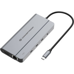Conceptronic DONN34G dokstacija Vadu USB 3.2 Gen 2 (3.1 Gen 2) Type-C Pelēks
