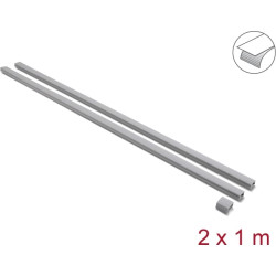 Delock Cable Duct self-adhesive with sliding cover 24 x 14 mm incl. connector - length 1 m pack of 2 pcs grey