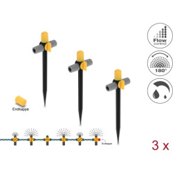 Delock Spray Nozzle 180&deg; angled with ground spike 3 pieces