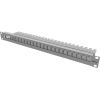 Easylan preLink / fixLink Panel 19'' 1U, for 24x Keystone Modules