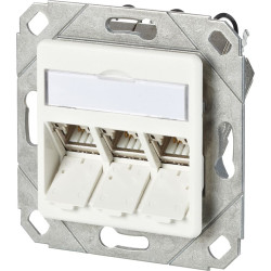 Metz Connect C6Amodul 3 Port 180°M UPk-Dose, reinweiß RAL9010