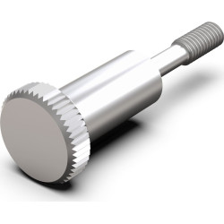 Schroff Collar Screw, Knurled Head Long Version, M2.5 x 12.3 mm, Brass Nickel Plated, 100 pieces
