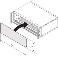 Schroff Front Panel, Full Width, Slotted, Unshielded for RatiopacPRO 6 U, AIR 7 U, 28 HP, 2.5 mm, Al, Front Anodized, Rear Conductive