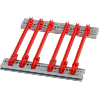 Schroff Guide Rail Standard Type, PC, 160 mm, 2 mm Groove Width, Red, 10 Pieces