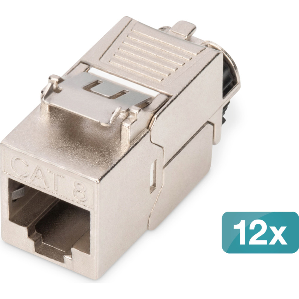 Digitus CAT 8.1 Keystone Module, Shielded, Tool-free Connection - 12 pcs