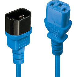 Lindy IEC Extension Cable, Blue, 0.5m