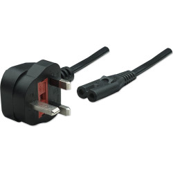 Manhattan 322843 elektrības kabelis Melns 1,8 m G-veida elektrības spraudnis C7 uzmava