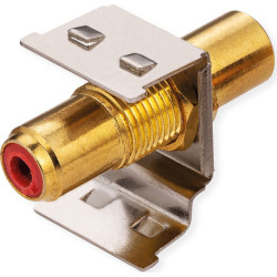 Roline RCA Keystone Coupler, Metal, Shielded, red