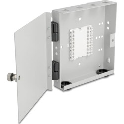 Delock Fiber Optic Wall Box for 4 x SC Simplex or LC Duplex adapters metal housing