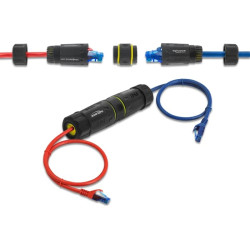 Delock Cable Connector RJ45 jack to RJ45 jack Cat.7 with M23 thread IP68 dust and waterproof