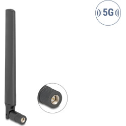 Delock 5G 3.4 - 5.0 GHz Antenna SMA plug 4.7 dBi omnidirectional with tilt joint black