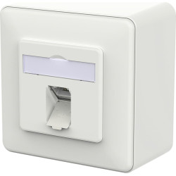 Metz Connect E-DAT C6A LSA++ Dose, 1 Port, AP, verkehrsweiß