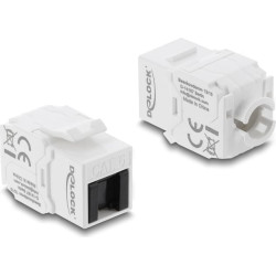 Delock Keystone Module RJ45 jack to LSA Cat.6 UTP tool-free with dust cover white / black