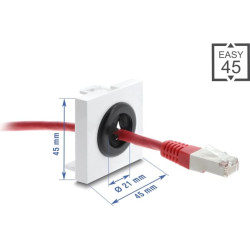 Delock Easy 45 Cable Bushing round Ø 21 mm white / black
