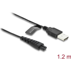 Delock USB Charging Cable 5 V for Electric Shavers compatible with Remington HC4250, MB4200, MB6850, XR1330 series - shaver charger replacement cable 1.2 m