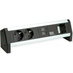 Bachmann DESK 2xprotective contact USB A&C, USB Charger 22W 1xABD GST18