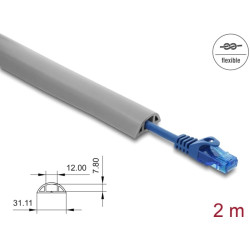 Delock Cable Duct PVC flexible 30 x 10 mm - length 2 m grey