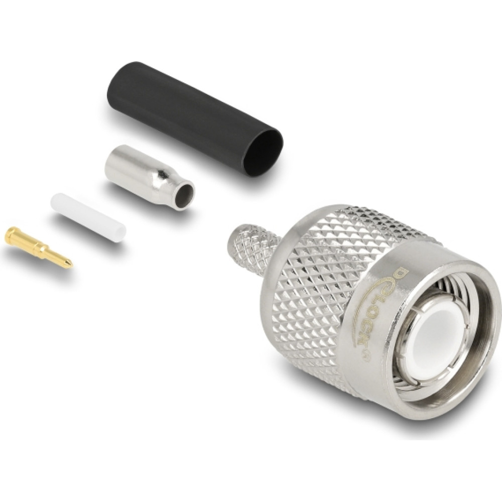 Delock TNC plug for crimping RG-174 / RG-316 with matching shrink tube
