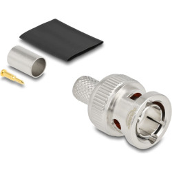 Delock BNC plug for crimping RG6 with matching shrink tube