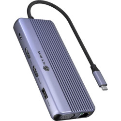 Icy Box IB-DK4062-CPD Vadu USB 3.2 Gen 1 (3.1 Gen 1) Type-C Antracīts