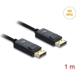 Delock Coaxial DisplayPort cable 16K 60 Hz 80 Gbps with braided coating 1 m