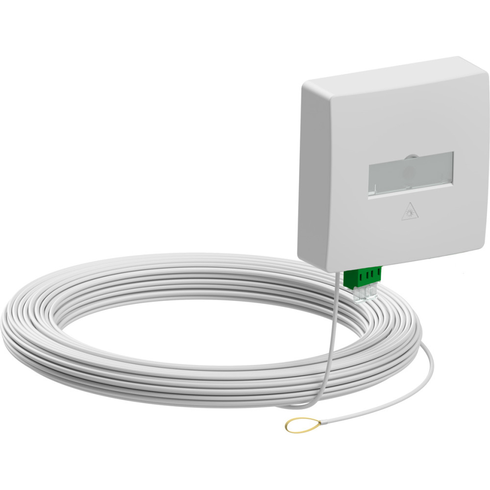 D.center ® Gf-TA 42, iepriekš samontēts un savienots ar termināciju, aprīkots ar 1x LCD/APC savienotāju un LC/APC dupleksa kabeli, 30 m