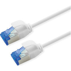 Roline S/FTP Patch Cord Cat.6A / Class EA, LSOH, Slim, PoE, white, 1 m