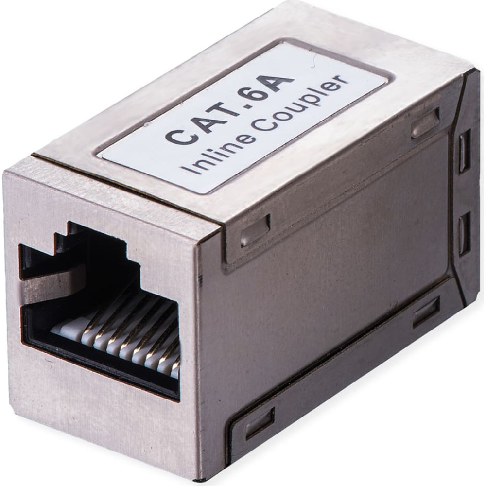Mini coupler RJ45 Cat.6A, shielded, silver, Value
