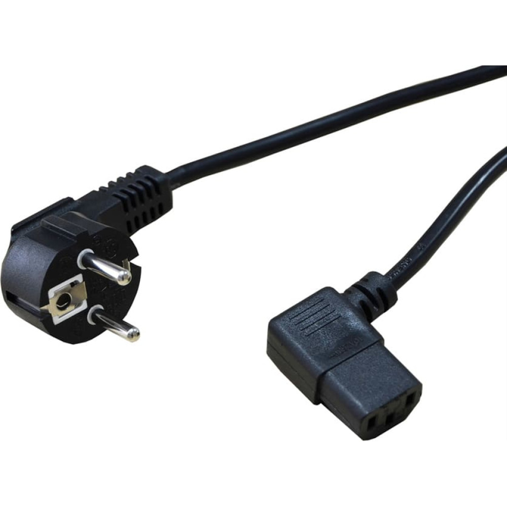 Secomp STANDARD Power Cable, angled IEC Connector, black, 1.8 m