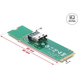 Delock M.2 Key M to 1 x SFF-8654 4i Converter