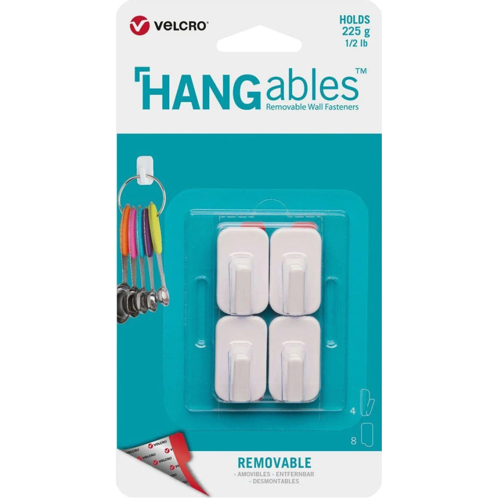 Velcro &reg; HANGables Mikro-Klebe-Haken 225g, 4 St. wiederabl&ouml;sbar, wei&szlig;