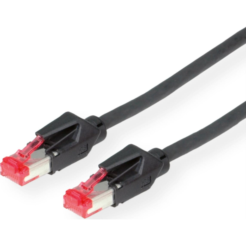 Secomp D&Auml;TWYLER patch cable Cat.6 (Class E), CU 7702 flex LS0H, Hirose TM21, black, 0.5 m