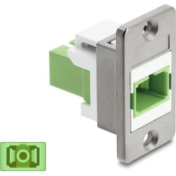 Delock Panel Mount SC Simplex female to SC Simplex female silver / limegreen / white