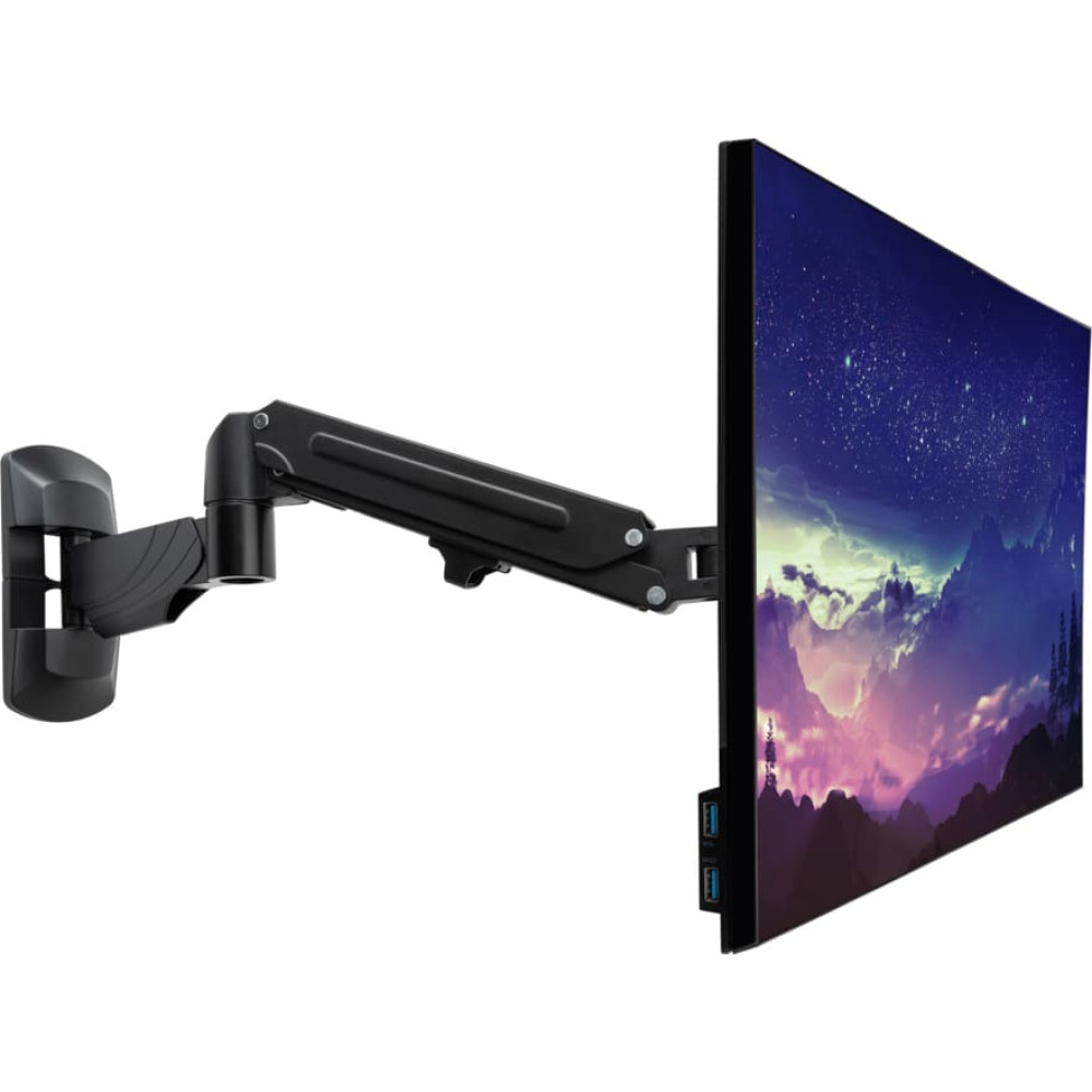 Lindy Wall Mounted Single Gas Arm Display Mount - Black