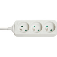 Lindy 3-Way French Schuko Mains Power Extension, White