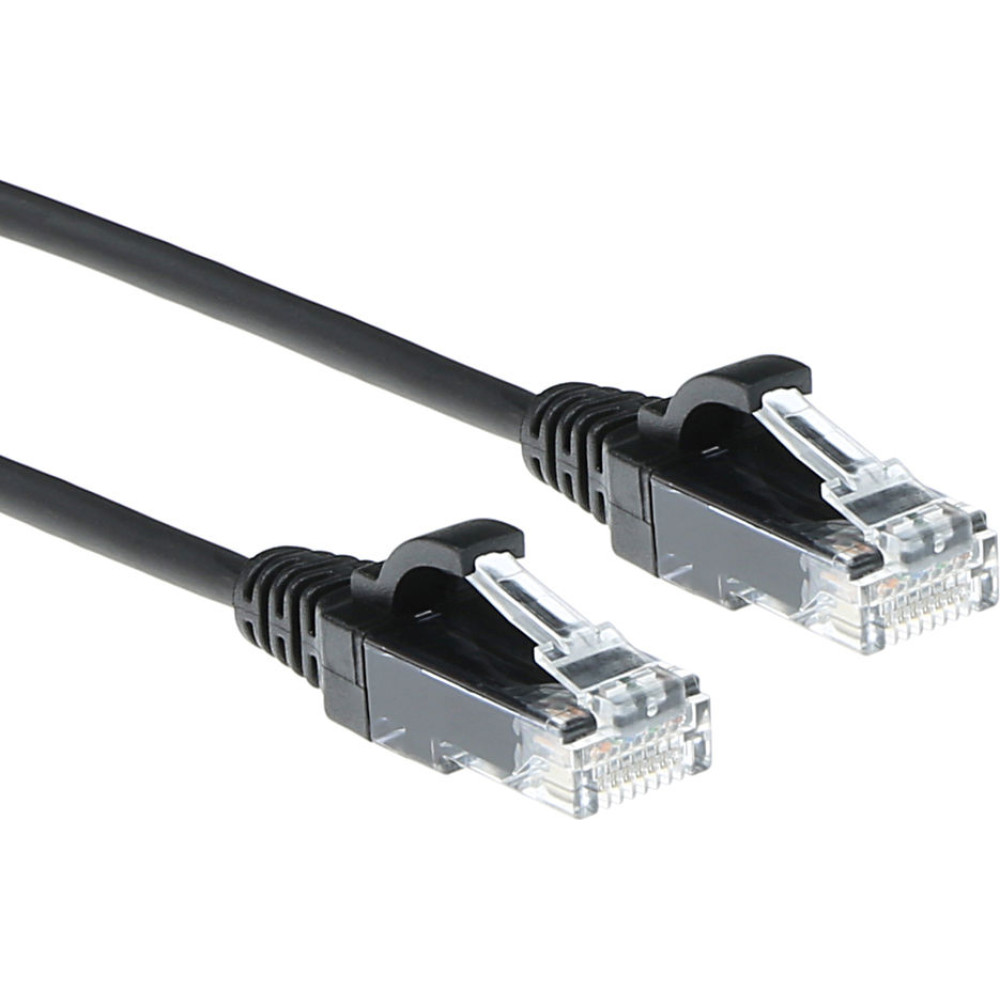 ACT CAT6 U/UTP SLIMLINE BK 1.00M