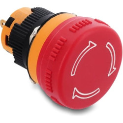 Delock Mushroom-Head Push Button for Installation 16 mm 2 x solder terminals (short), plastic 26 mm &Oslash;
