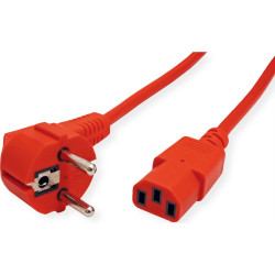Roline Power Cable, straight IEC Connector, red, 3 m