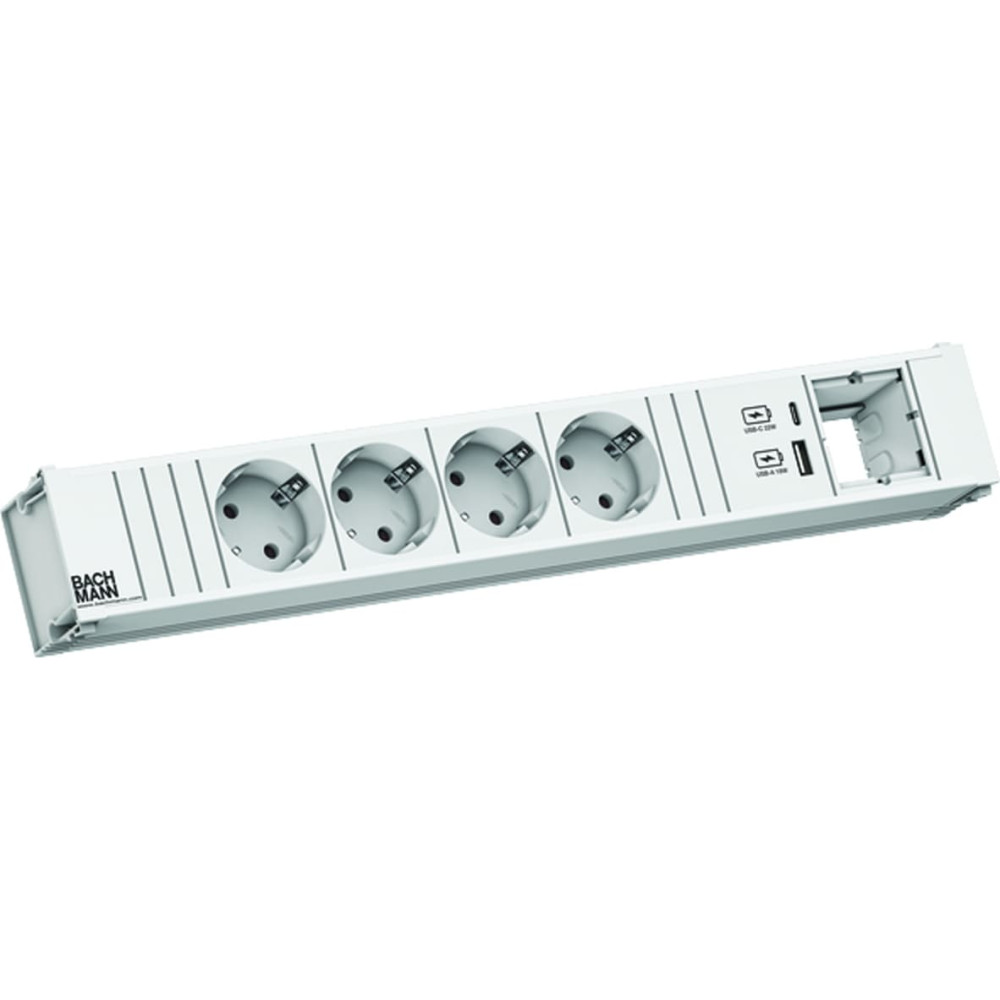 Bachmann CONI 4xCEE7/3 1xUSB A/C 22W 1xCM 0.2m GST18 RAL9010