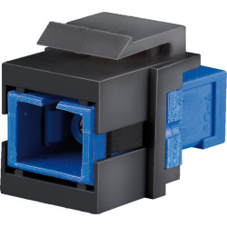 Bachmann Keystone fibre optic simplex coupler SC/SC, blue / black