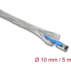 Delock Braided Sleeve for EMC shielding self-closing 5 m x 10 mm