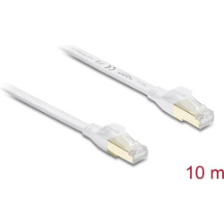 Delock RJ45 Flat Patch Cable Cat.8.1 U/FTP up to 40 Gbps 10 m white