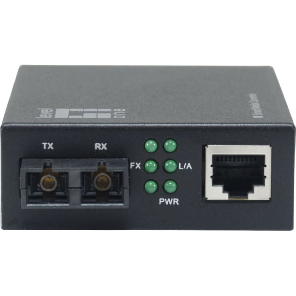 Level One LevelOne GVM-2001 tīlkla mediju pārveidotājs 1000 Mbit/s 850 nm Multi režīms Melns