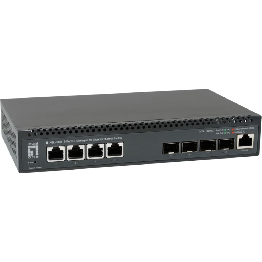 Level One LevelOne XEL-0891 Vadīts L3 10G Ethernet (100/1000/10000) Desktops Pelēks