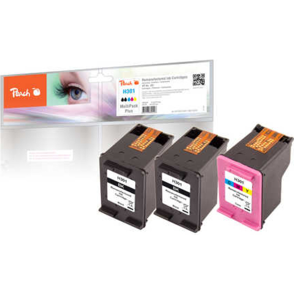 Peach PI300-563 tintes kārtridžs 3 pcs Saderība Standarta produktivitāte Melns, Tirkīzzils, Fuksīns, Dzeltens