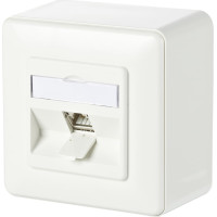 Metz Connect C6Amodul 1 Port 180° AP-Dose, reinweiß RAL9010