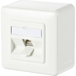 Metz Connect C6Amodul 1 Port 180° AP-Dose, reinweiß RAL9010