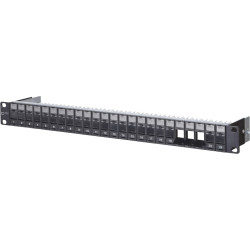 Metz Connect Keystone 19 Zoll Modulträger 1HE, 24 Port unbestückt, geschirmt, schwarz