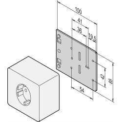 Schroff Mounting Plate for Single Sockets