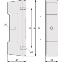 Schroff CompacPRO Rear Foot, 3 U, increased 45 mm